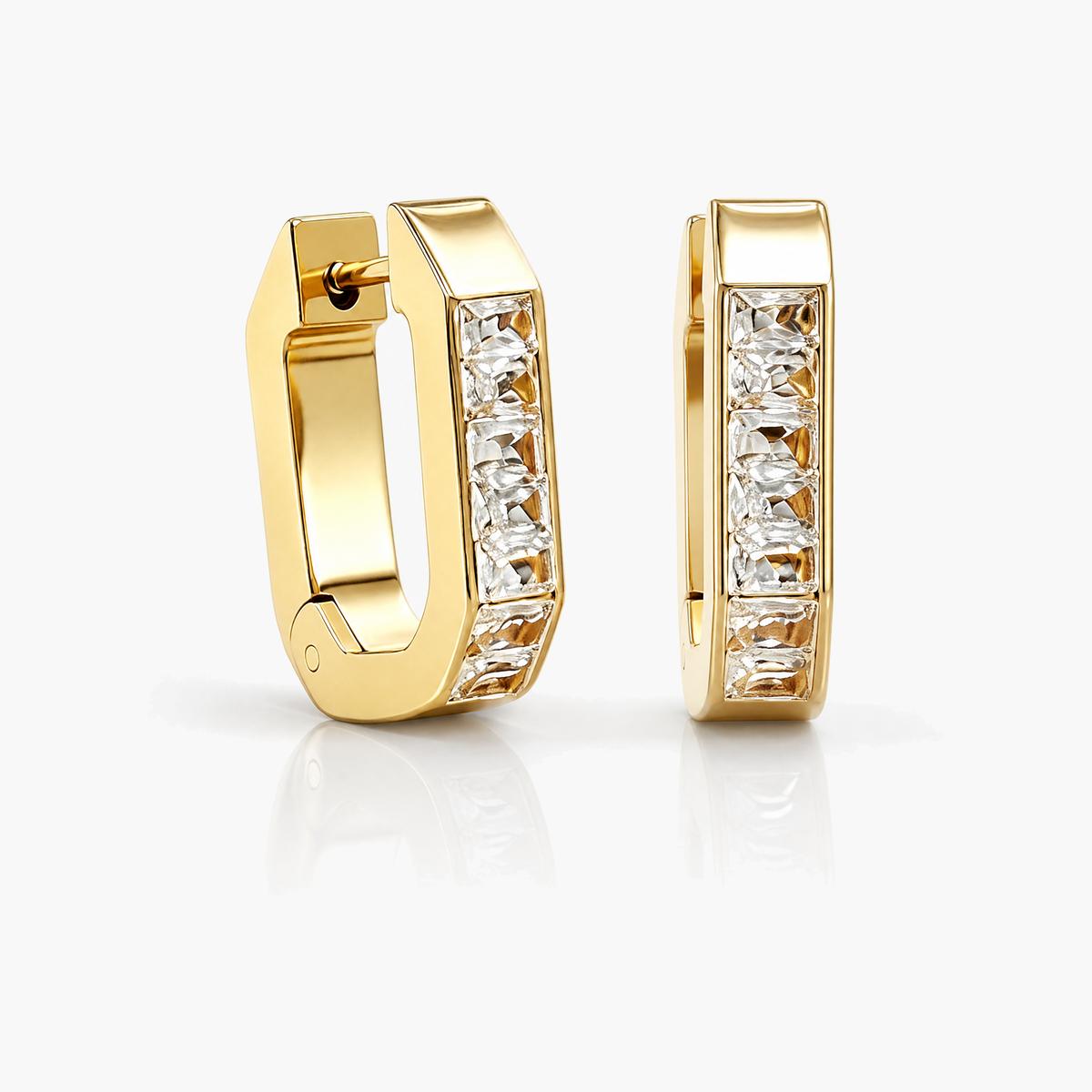 Trendy Rectangular Hoop Earrings