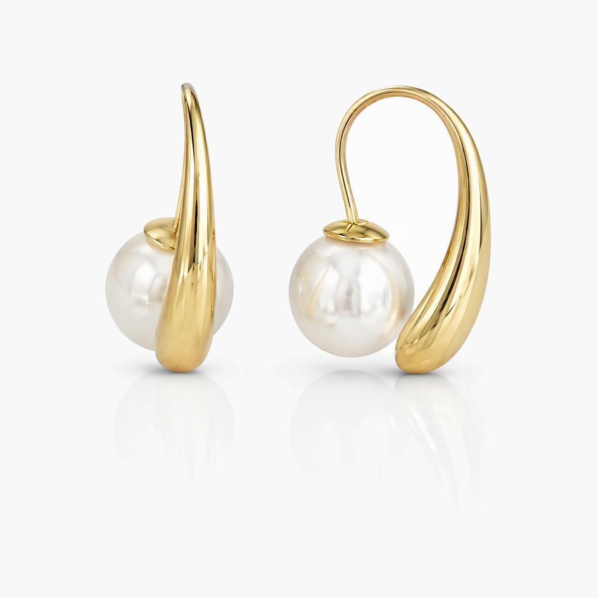 Elegant Pearl Drop Hoop Earrings