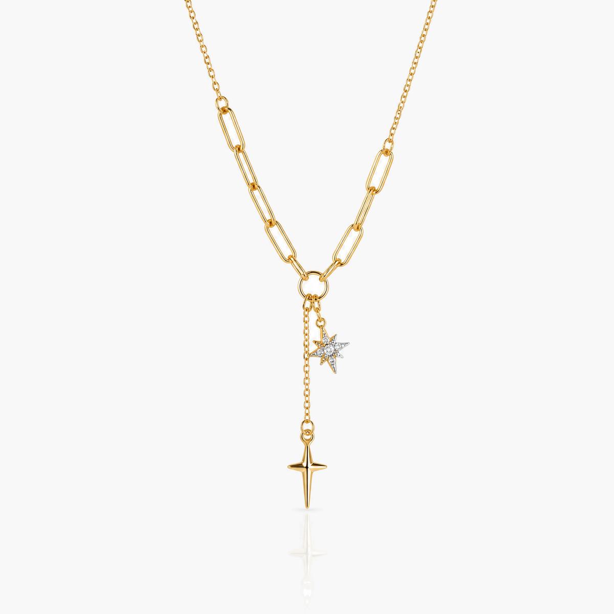 Dainty Star Cross Pendant Necklace
