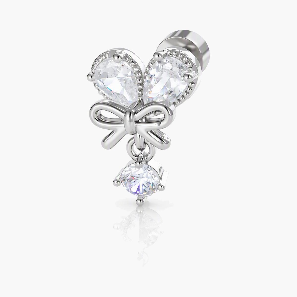Cute Bow Heart Stud Earrings