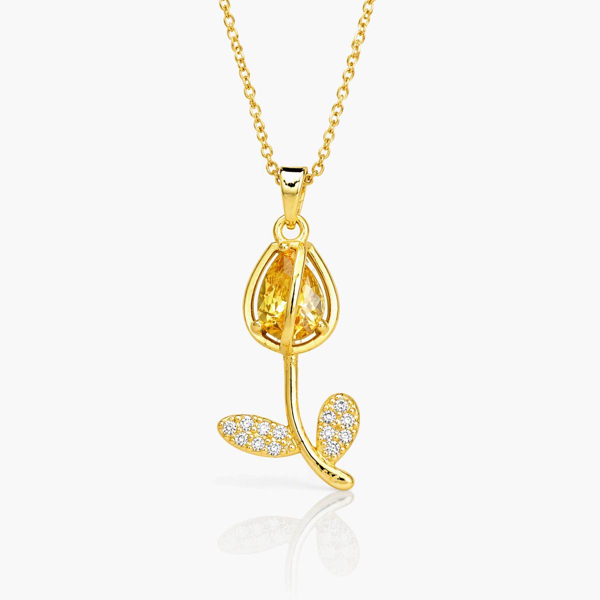 Dainty Tulip Pendant Necklace