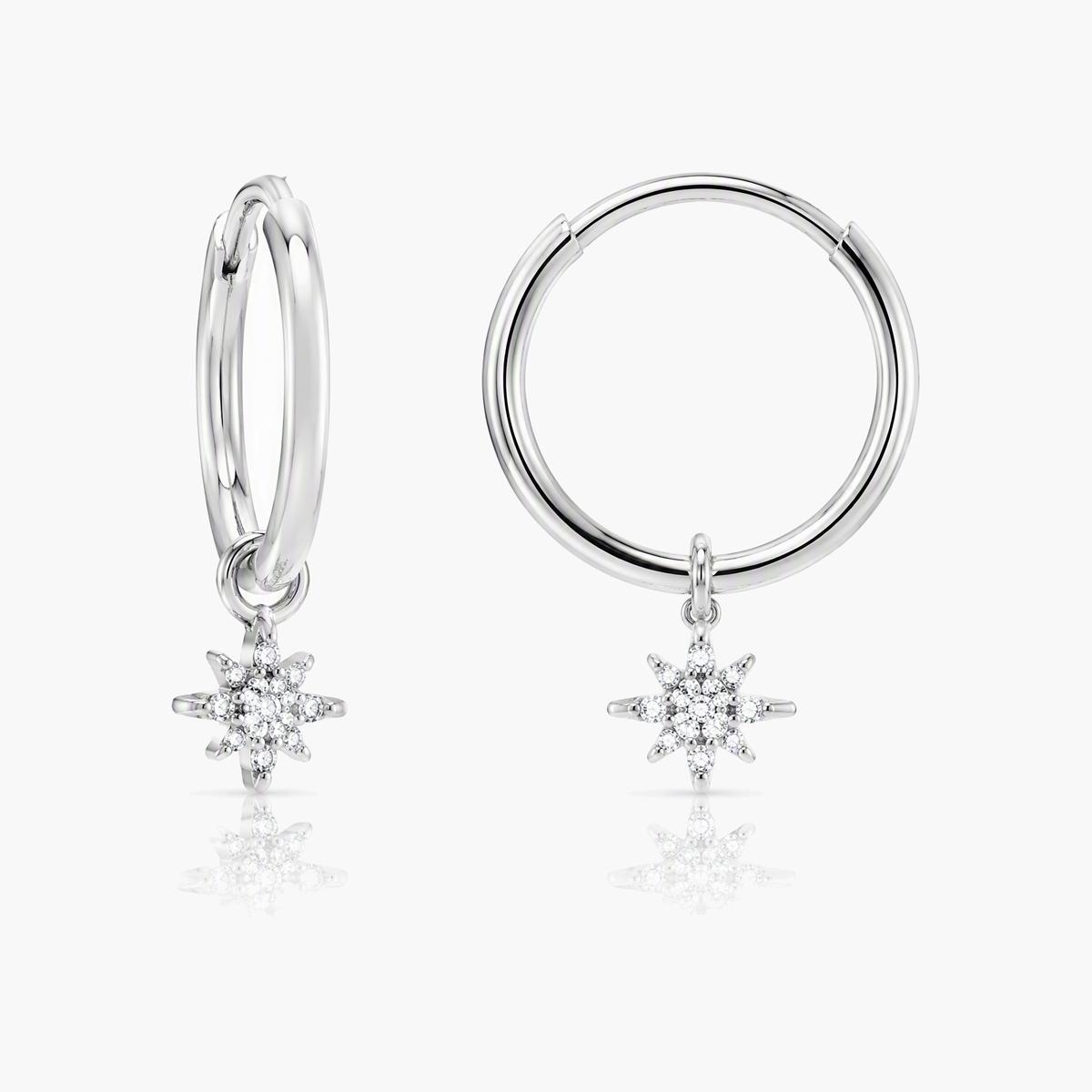 Dainty Star Charm Hoop Earrings