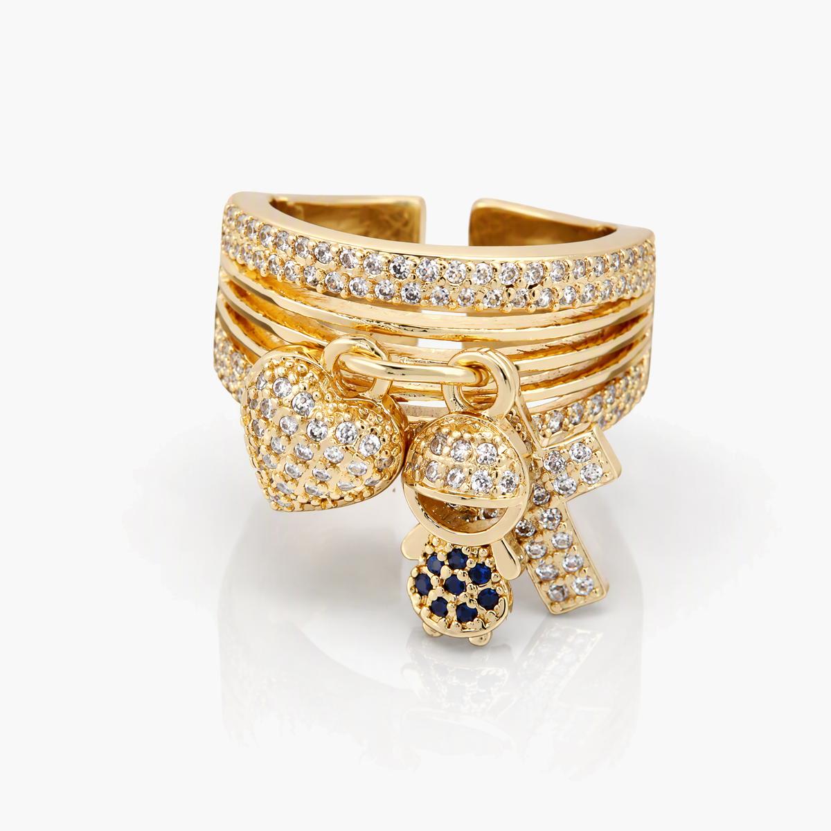 Cute Heart Angel Charm Ring