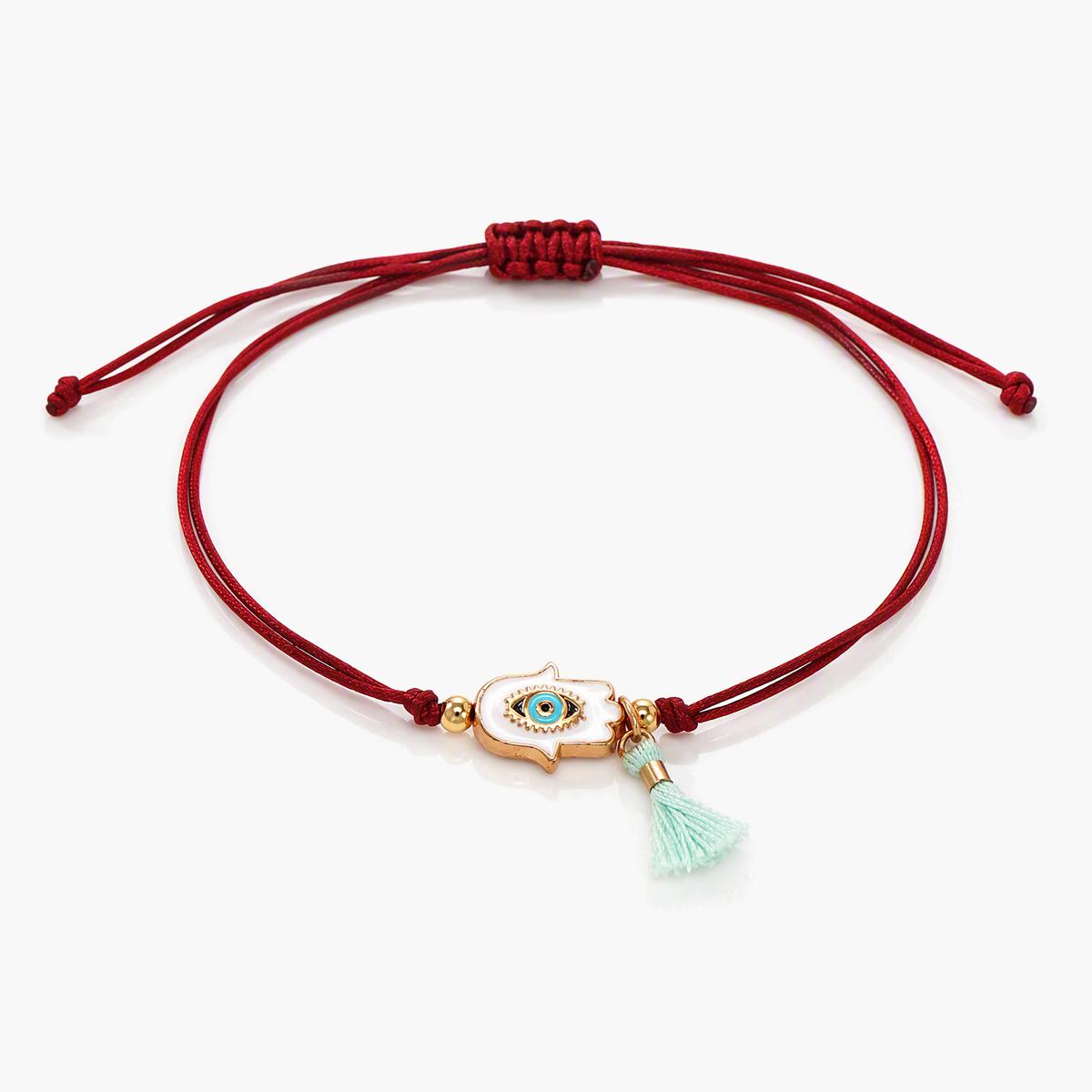 Dainty Hamsa Evil Eye Bracelet