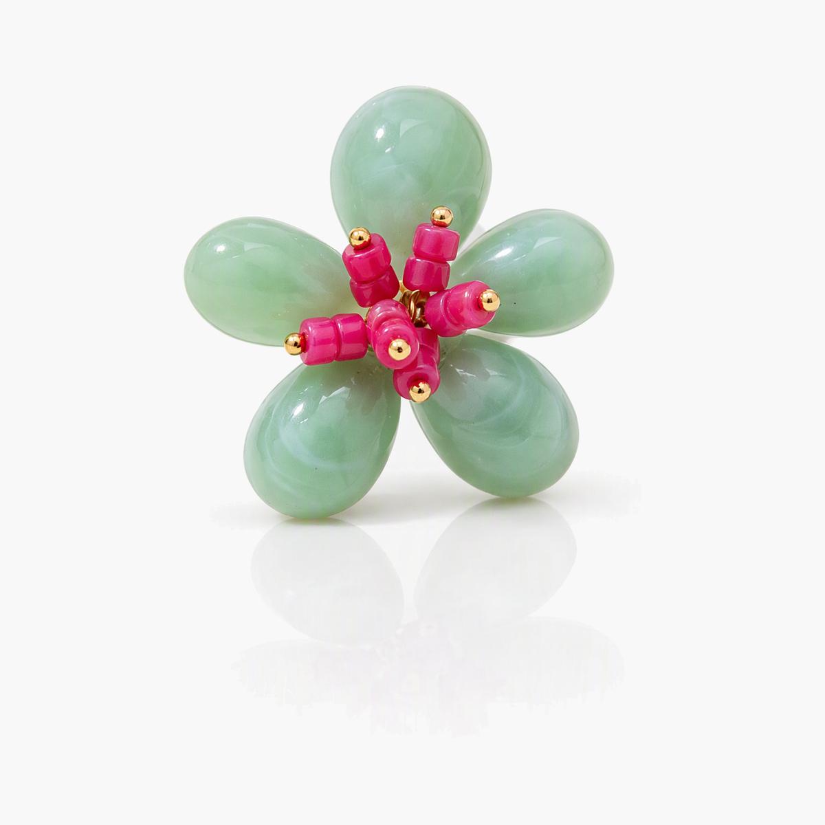 Beaded Flower Stud Earrings