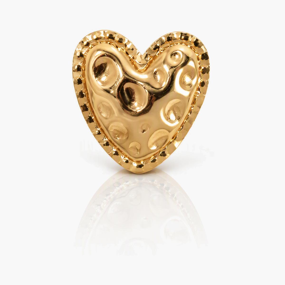 Textured Heart Stud Earrings