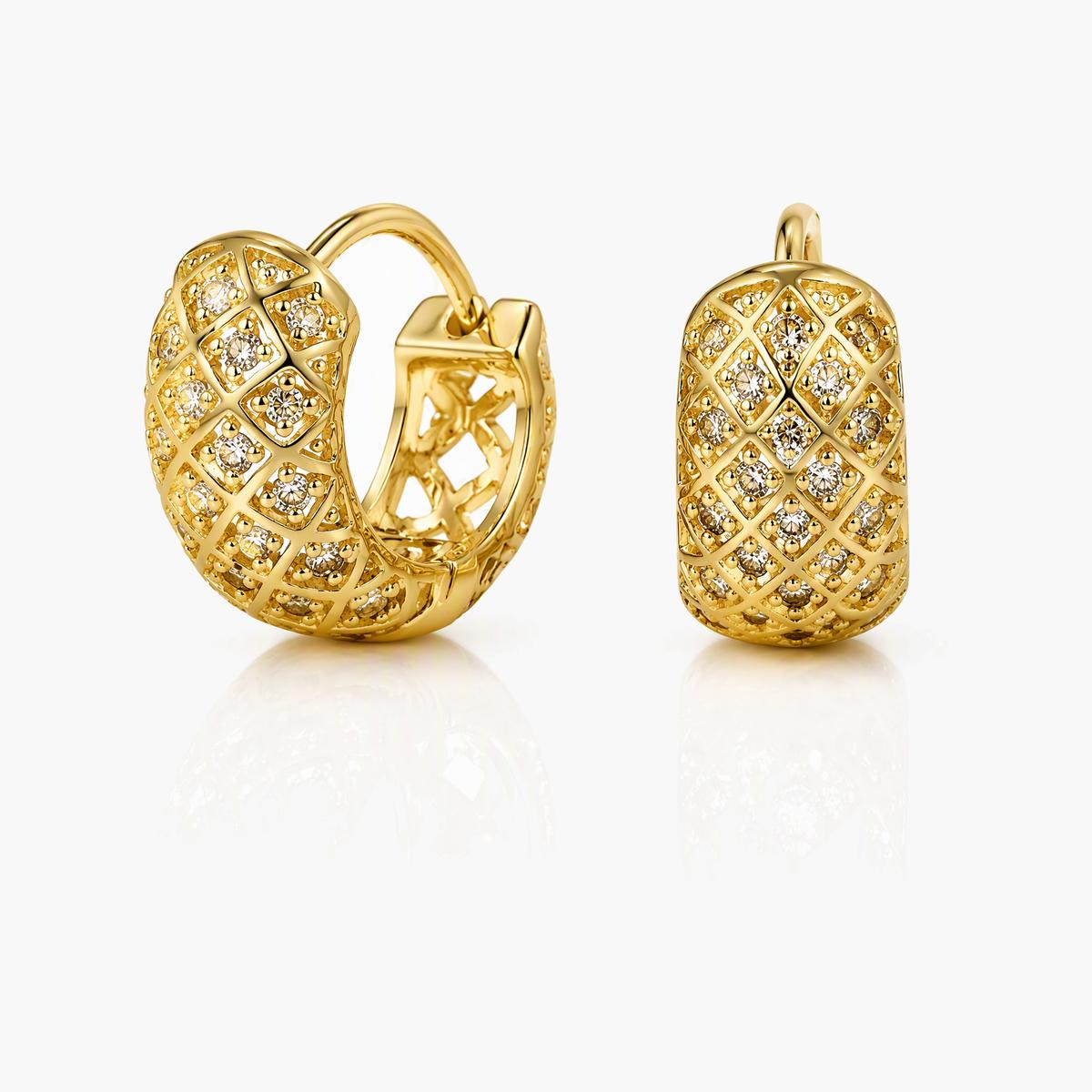 Textured Paved Hoop Earrings