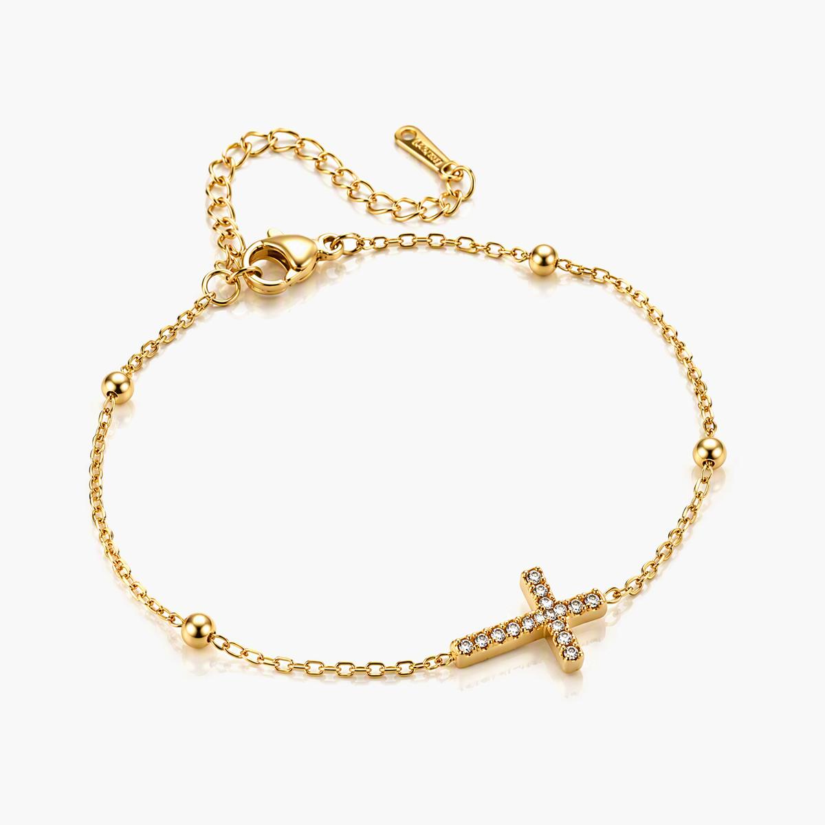 Dainty Cross Charm Bracelet