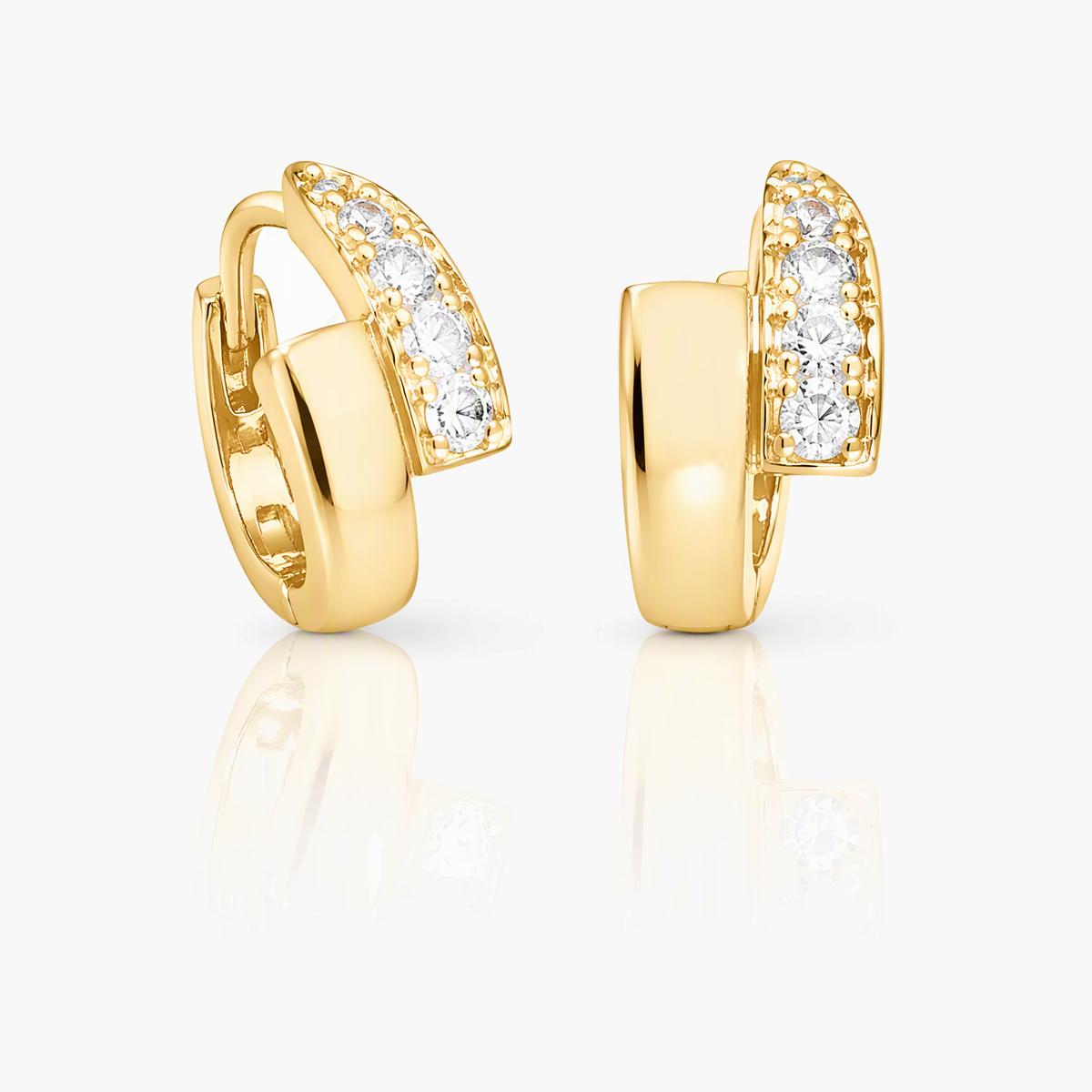 Trendy Pave Huggie Hoop Earrings