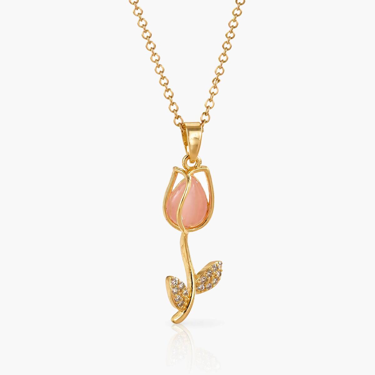 Dainty Tulip Pendant Necklace