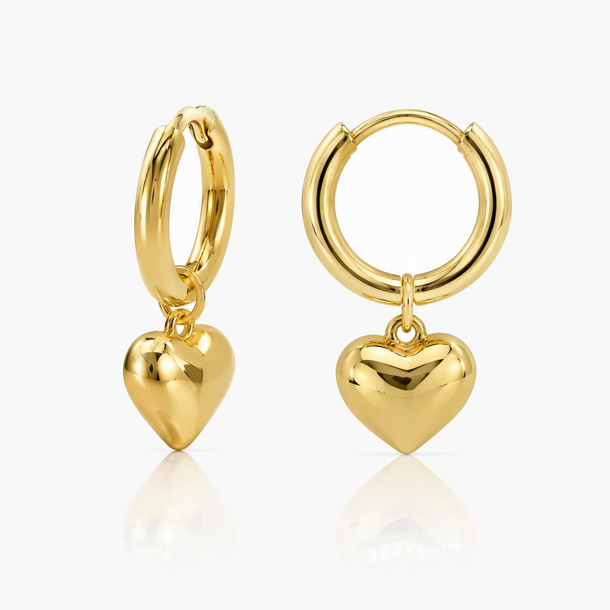 Heart Charm Huggie Earrings