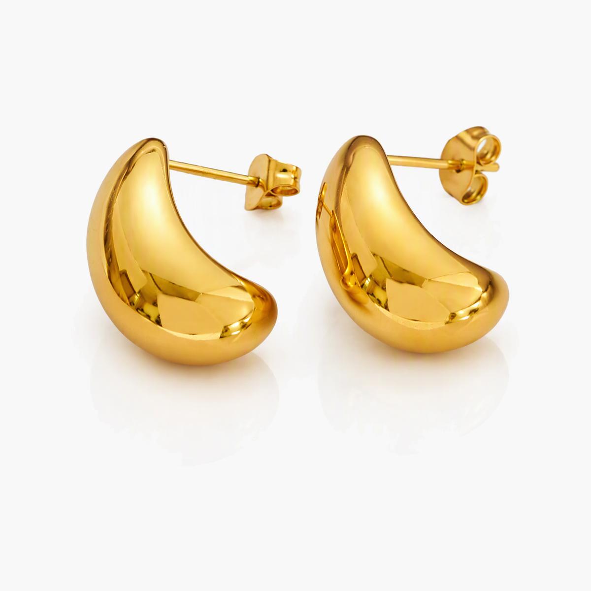Crescent Moon Stud Earrings