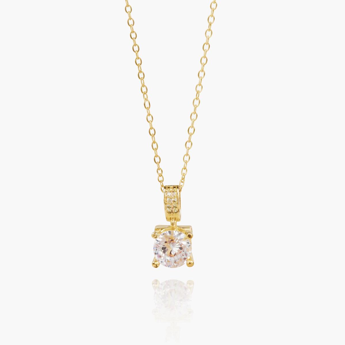Elegant Single Stone Pendant Necklace