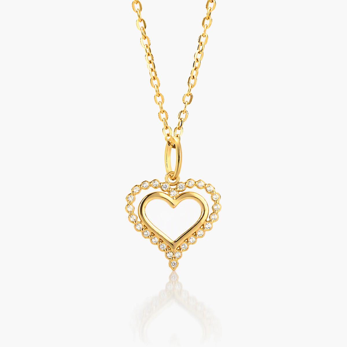 Dainty Hollow Heart Pendant Necklace