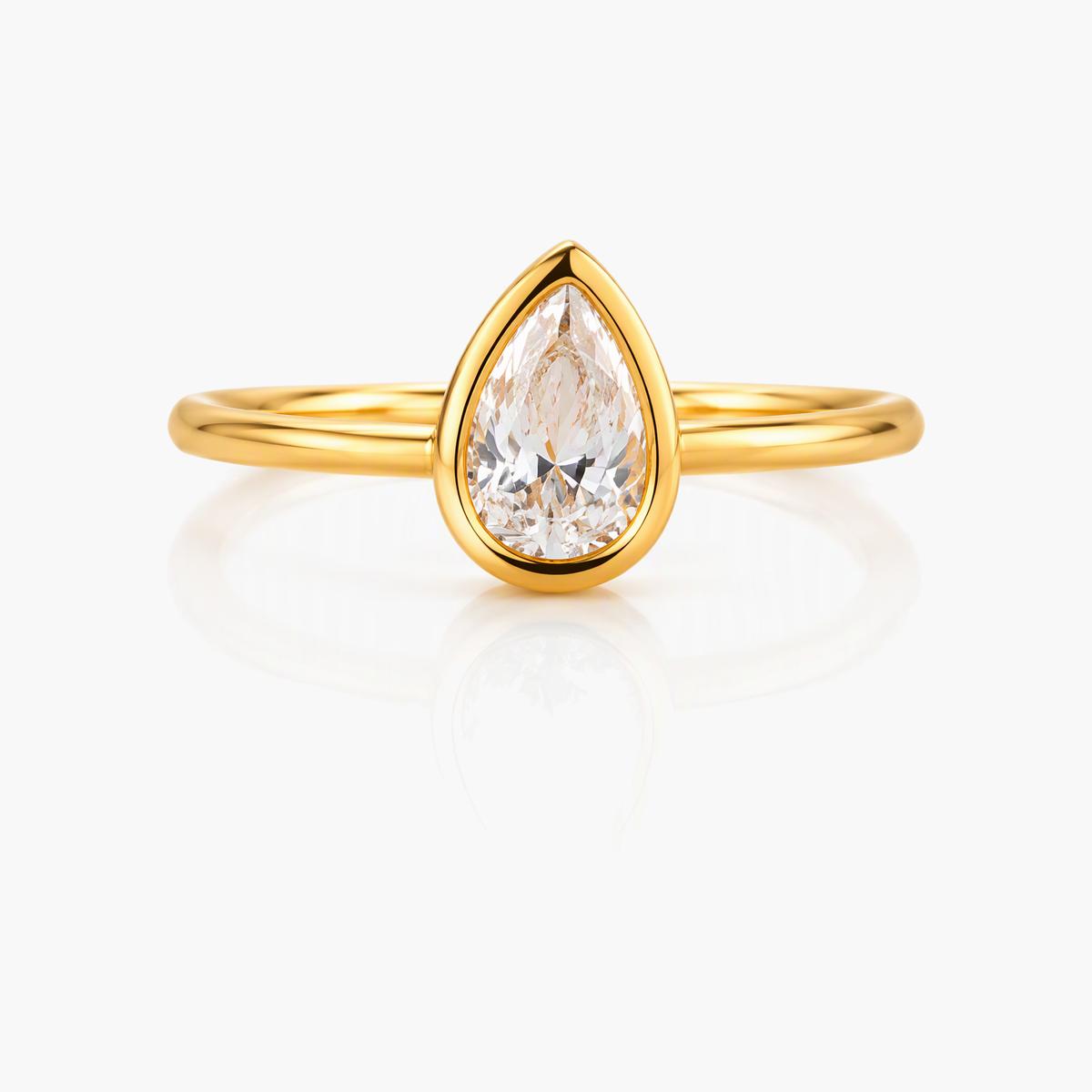Dainty Pear Shape Stone Ring