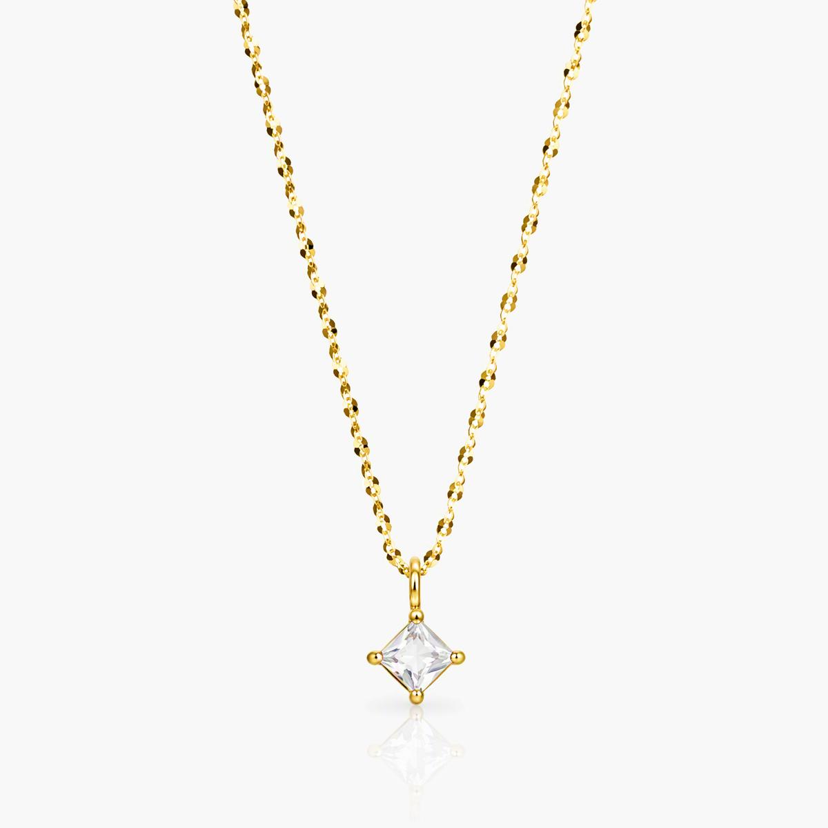 Dainty Geometric Stone Pendant Necklace