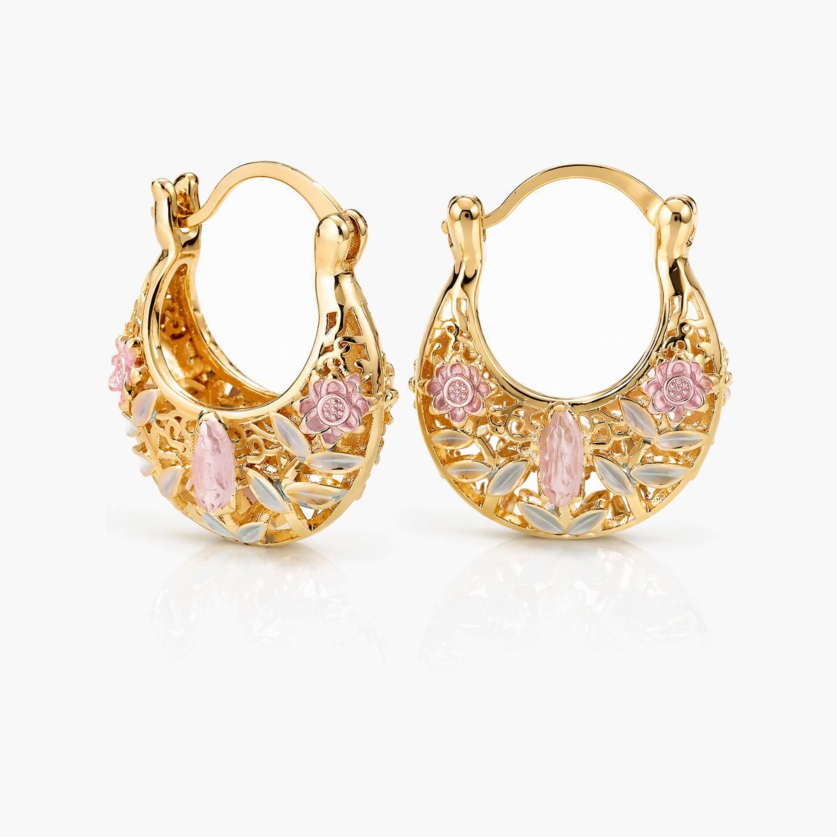 Floral Hoop Earrings