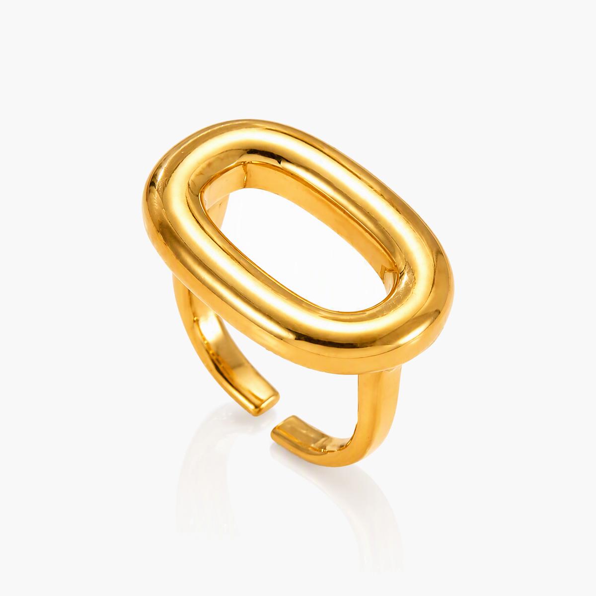 Minimalist Oval Open Cuff Ring