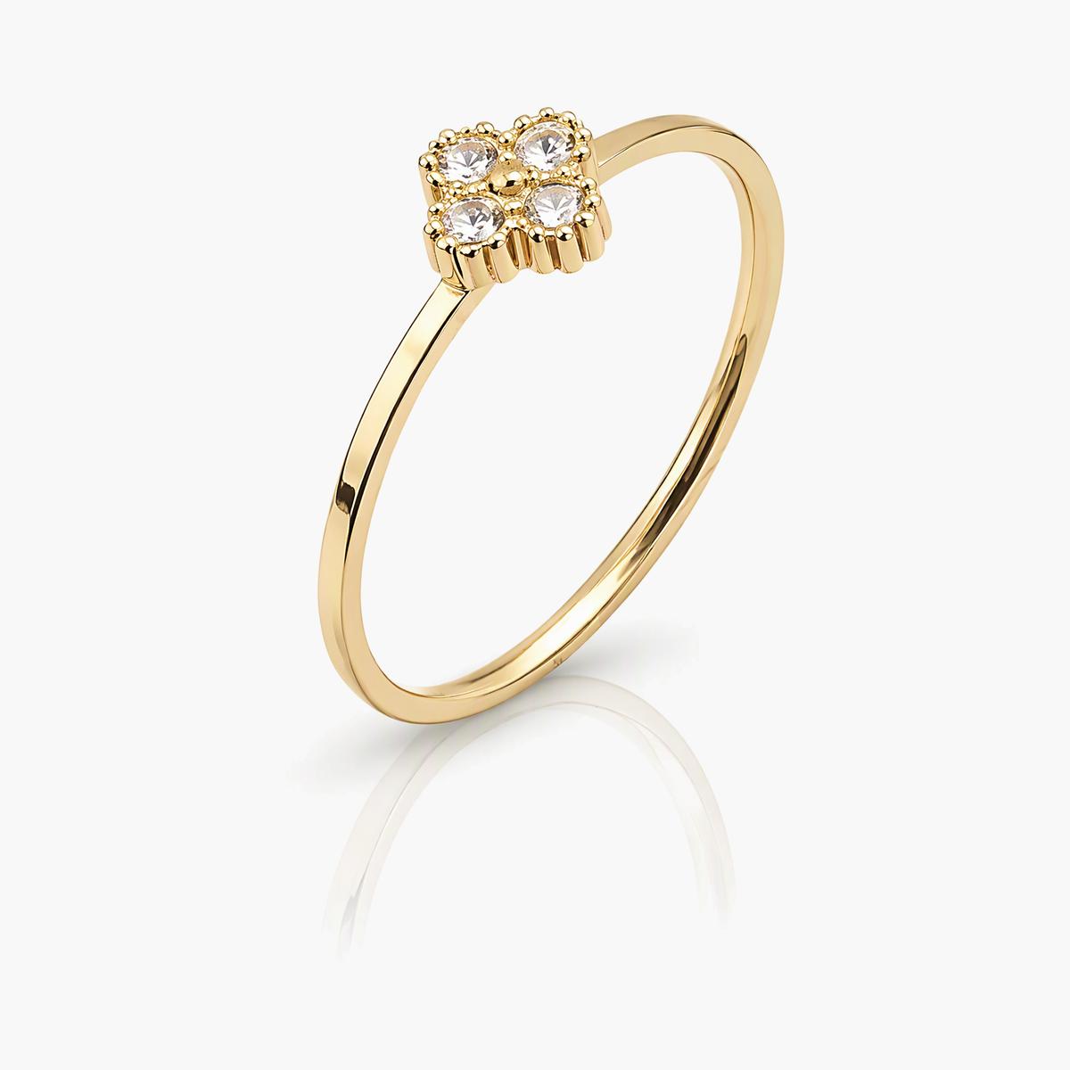Dainty Four-Leaf Clover Ring