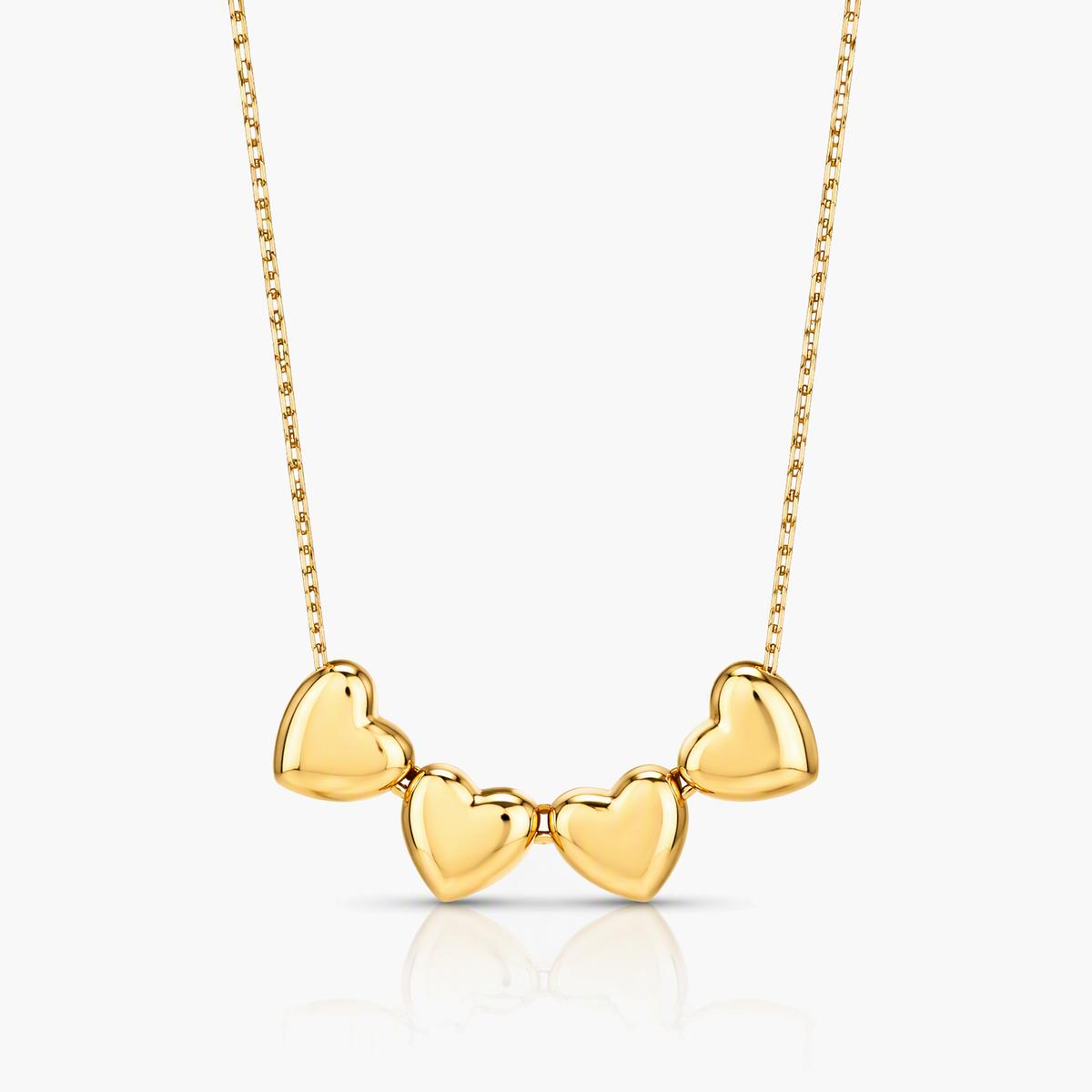 Dainty Four-Heart Necklace