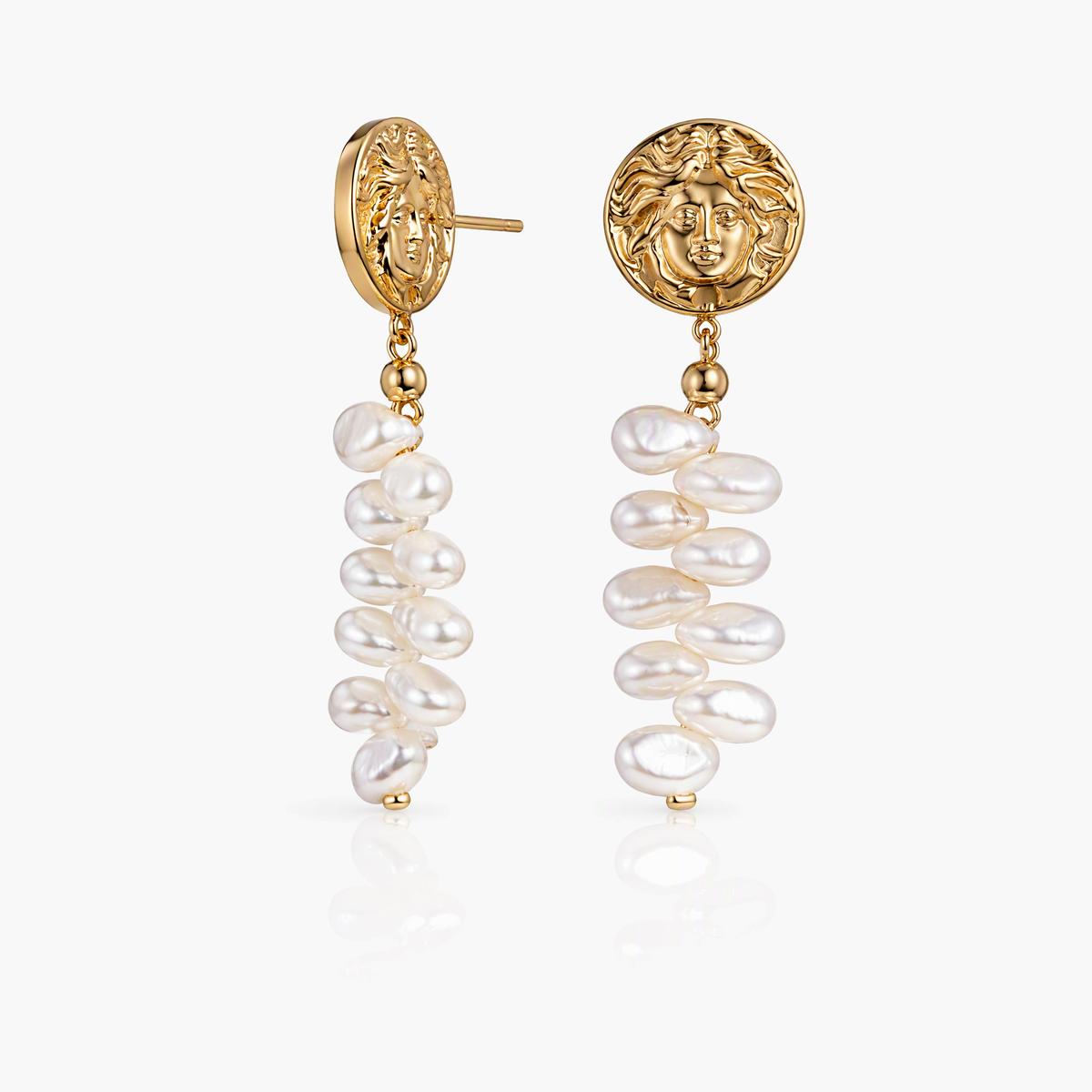 Boho Shell Pearl Drop Earrings
