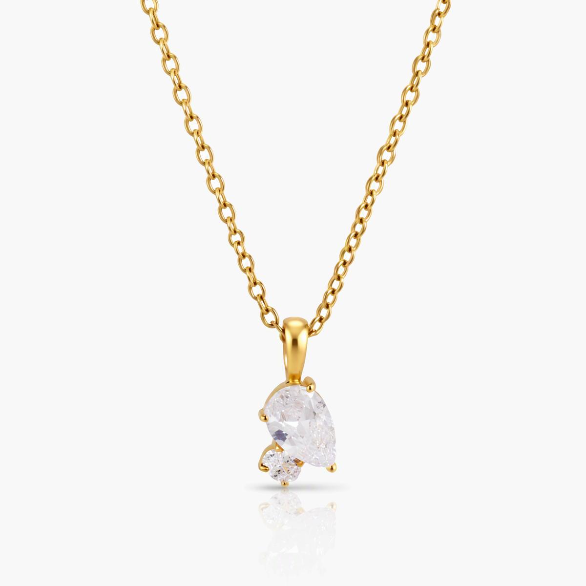 Teardrop Pear Snake Chain Necklace