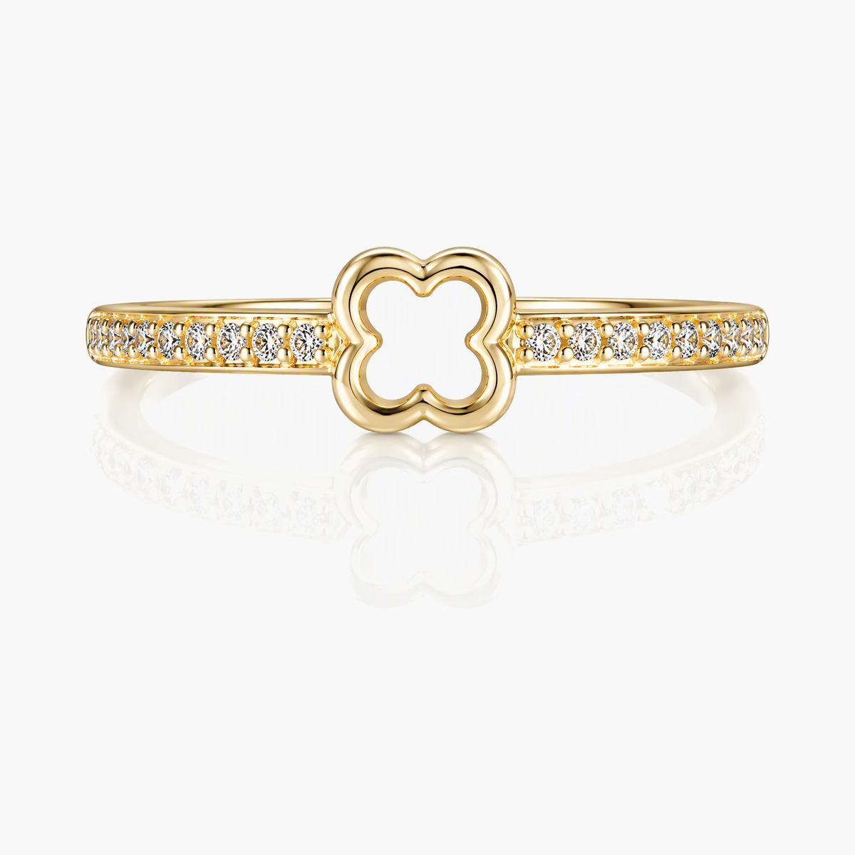 Dainty Four-Leaf Clover Ring