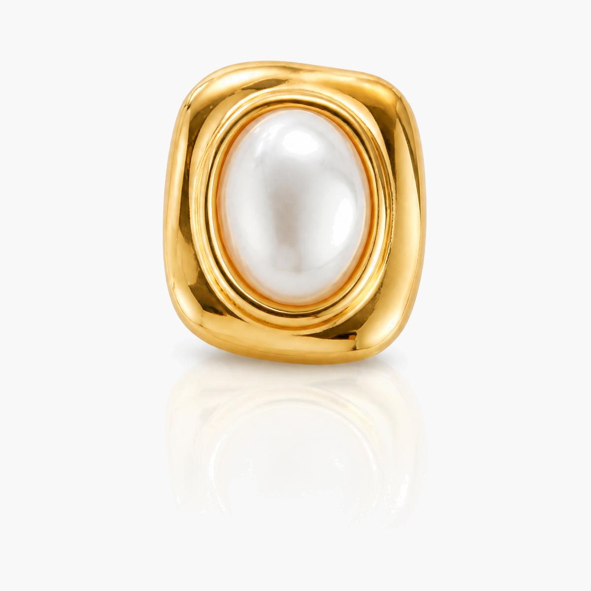 Pearl Geometric Stud Earrings
