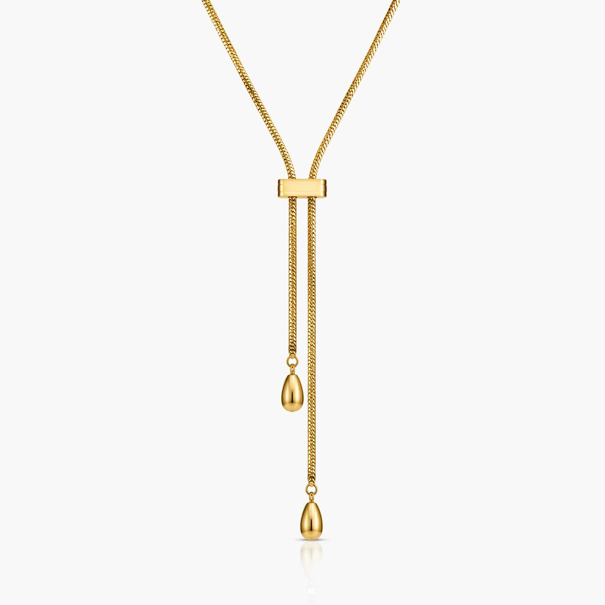 Minimalist Bar & Teardrop Snake Chain Necklace