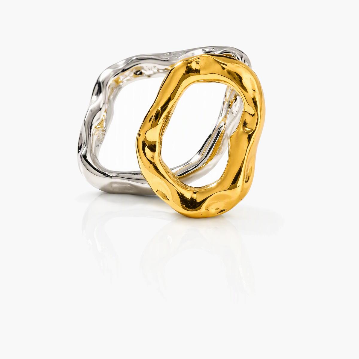 Trendy Interlocking Hoop Earrings