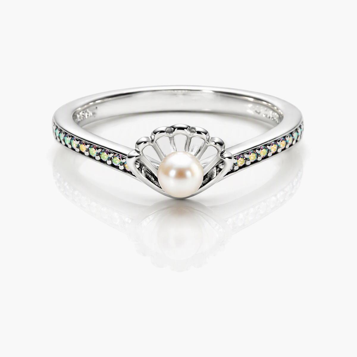 Crown and Pearl Shell Ring