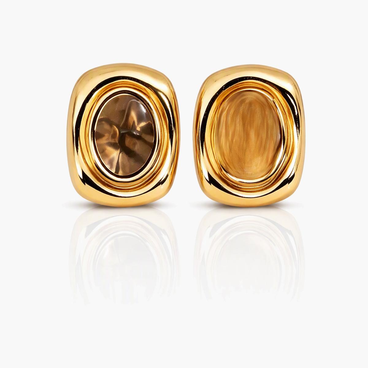 Chunky Square Bezel Stud Earrings
