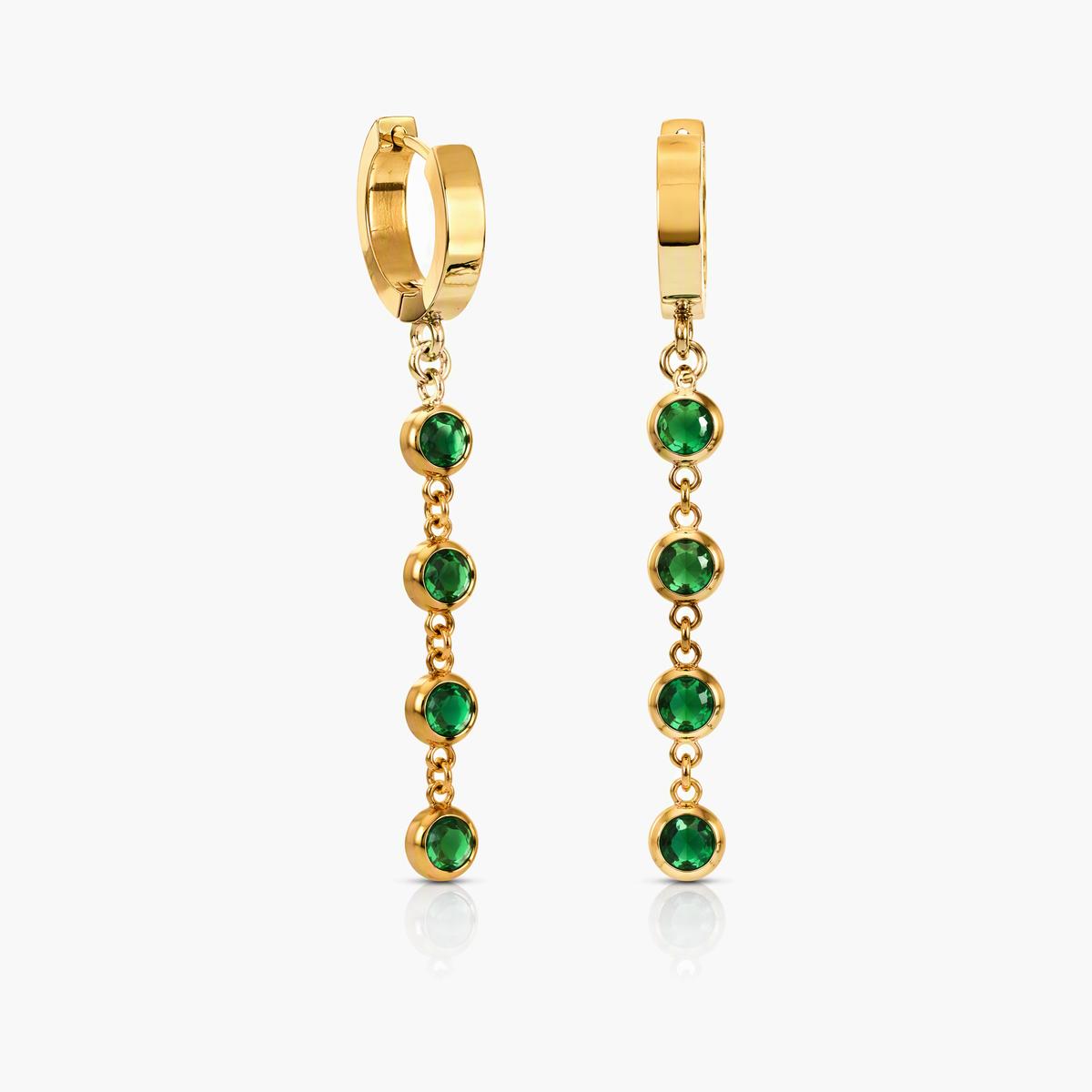 Four-Leaf Clover Huggie Earrings
