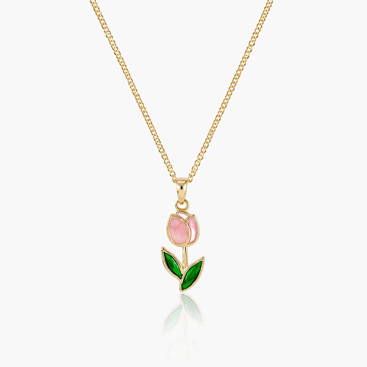 Cute Tulip Pendant Necklace