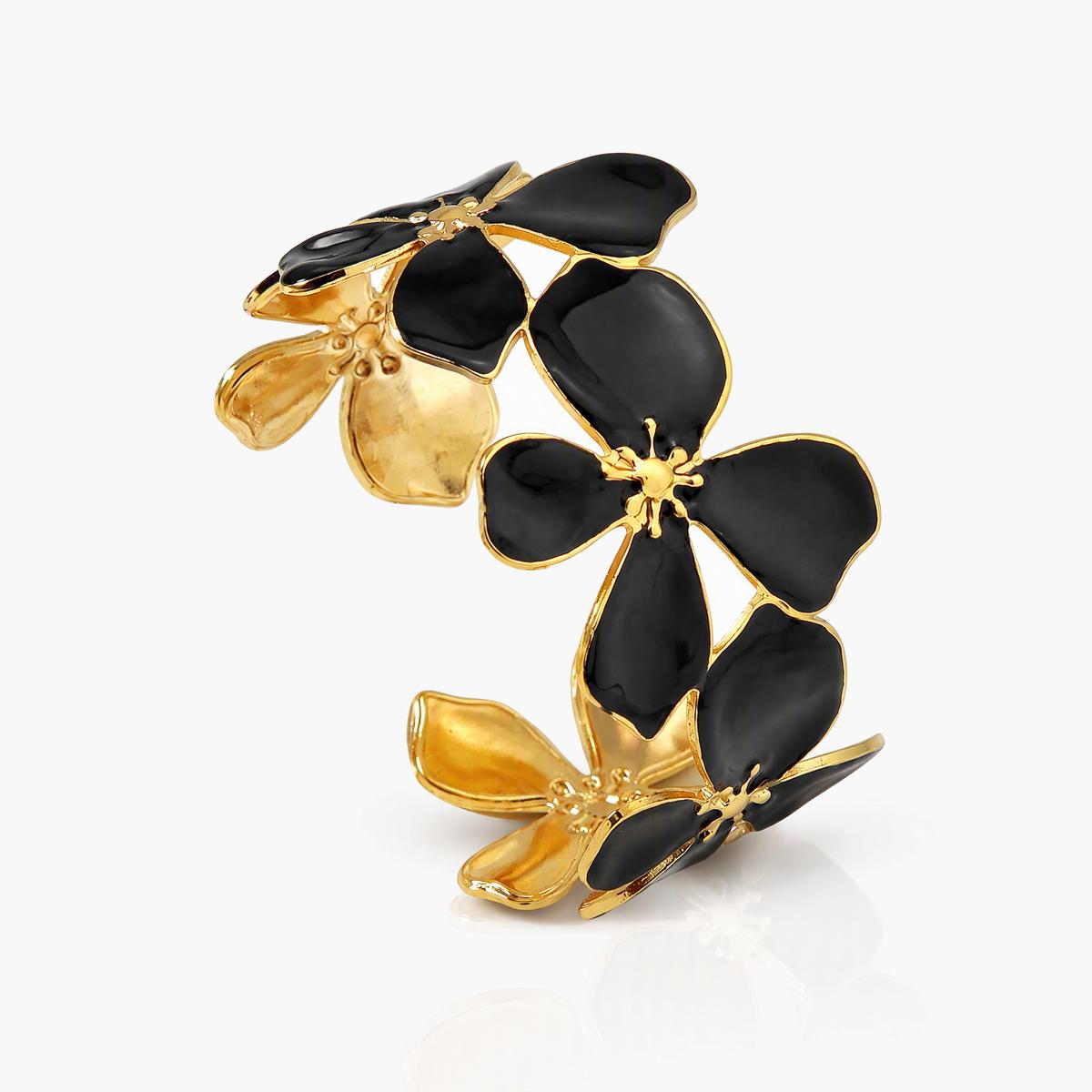 Floral Open Cuff Bracelet