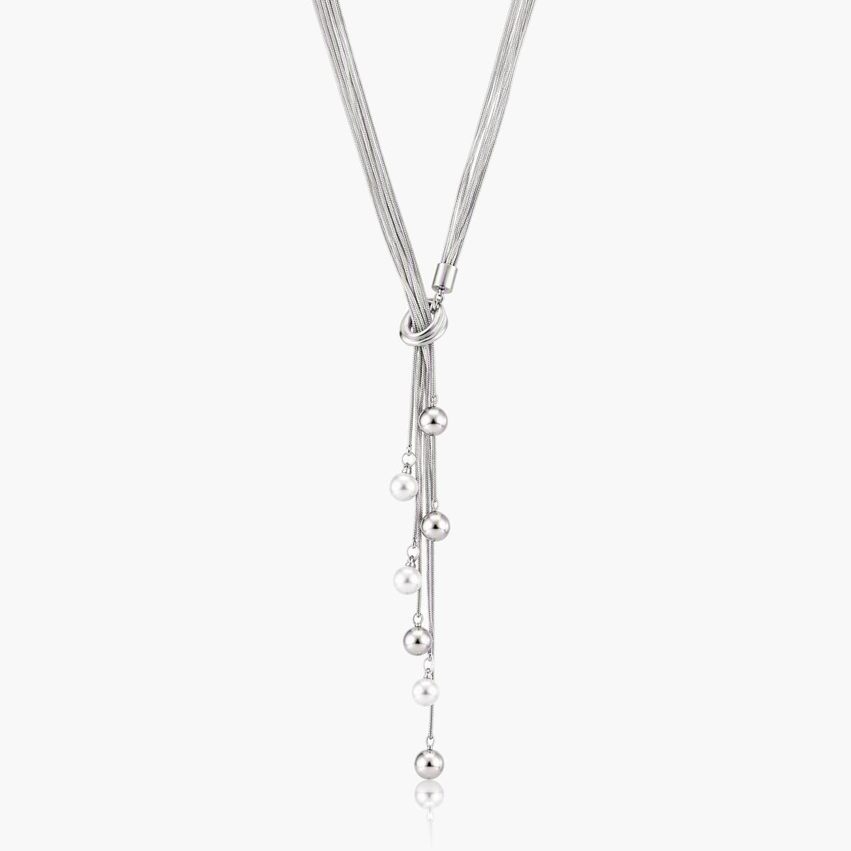 Dainty Multi-Strand Pearl Drop Necklace