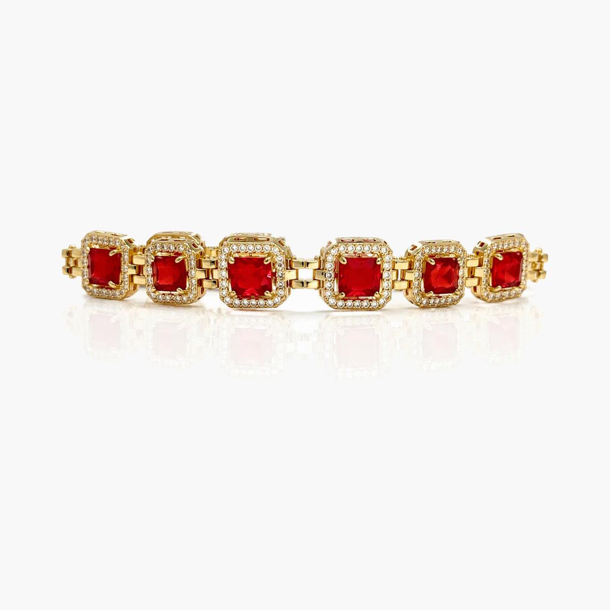 Heart and Square Link Bracelet