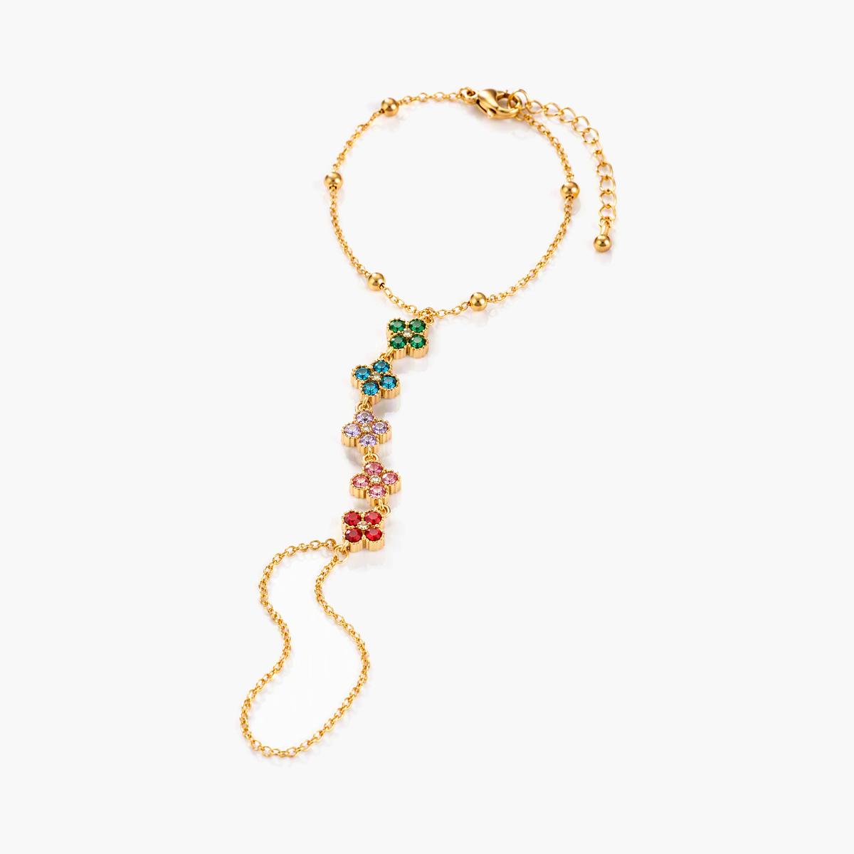 Four-Leaf Clover Flower Bracelet
