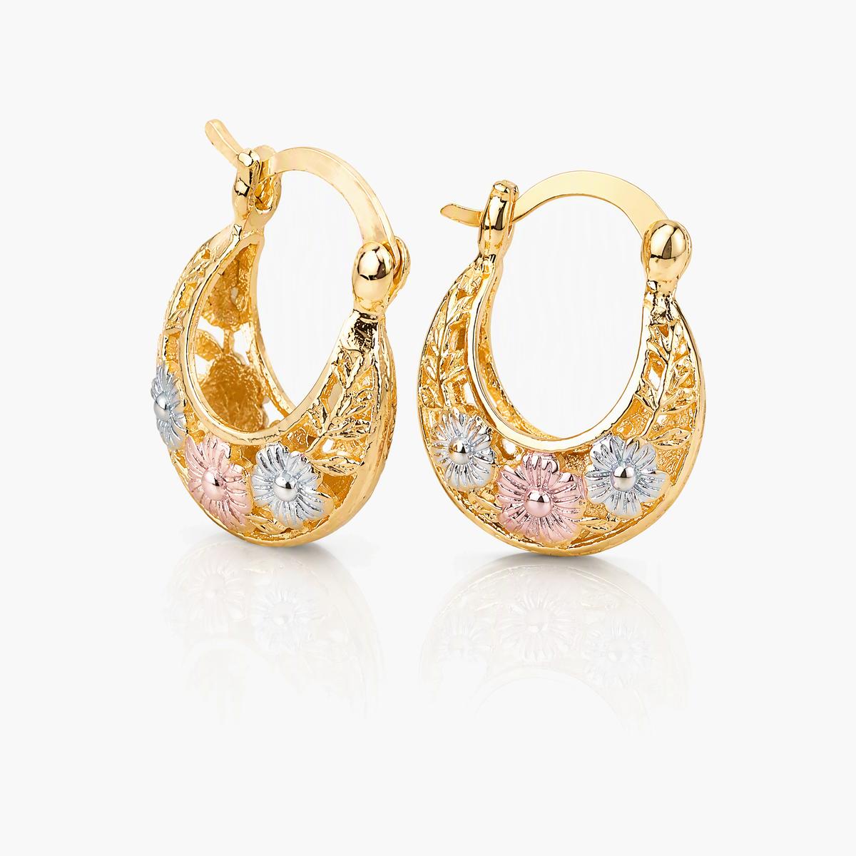 Floral Hoop Earrings