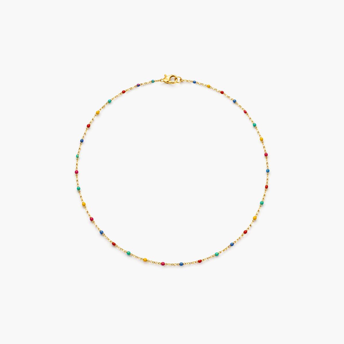 Dainty Enamel Bead Chain Necklace