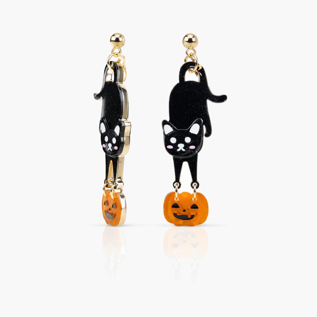 Cute Cat Pumpkin Drop Earrings