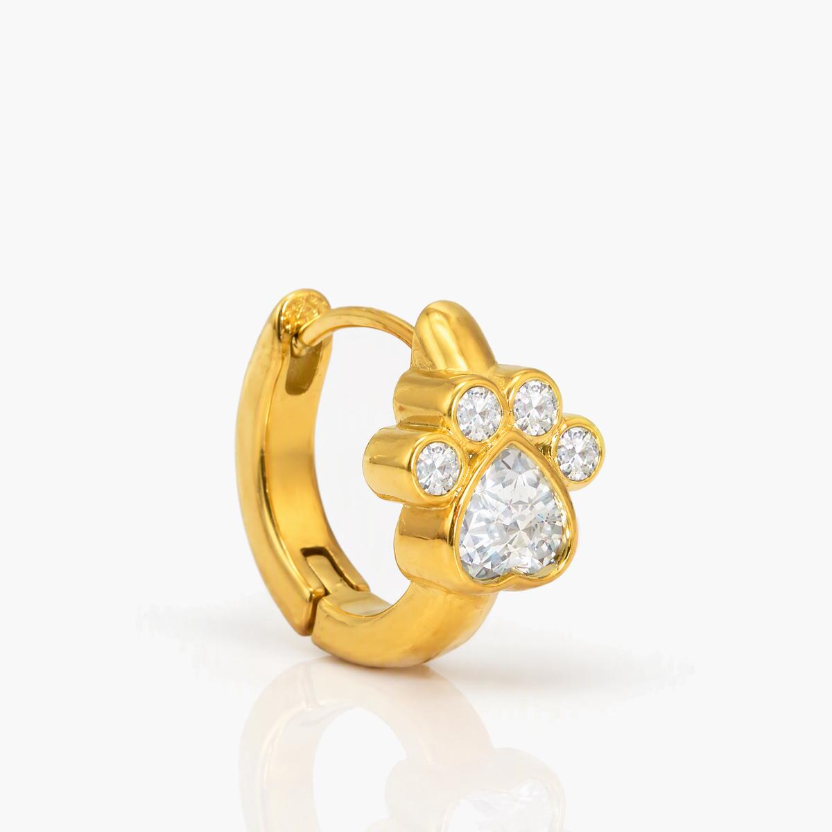 Cute Paw Print Huggie Earrings