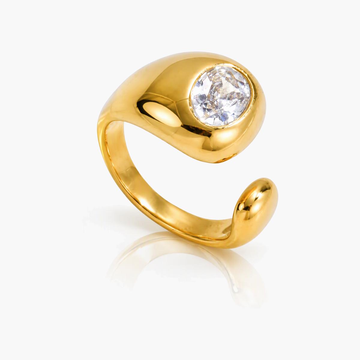 Trendy Rectangular Stone Ring