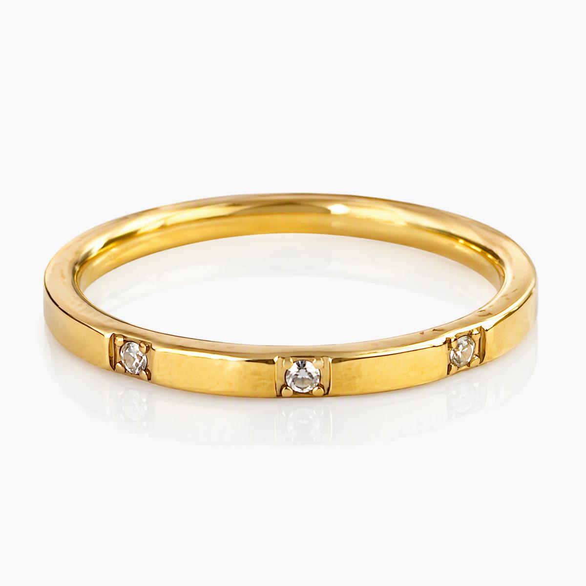 Dainty Three-Stone Band Ring