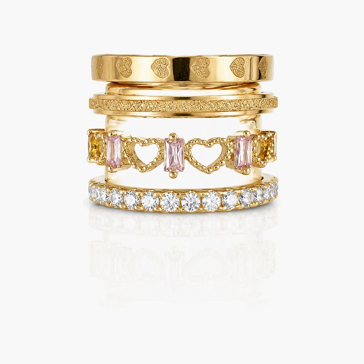 Trendy Heart Stackable Rings