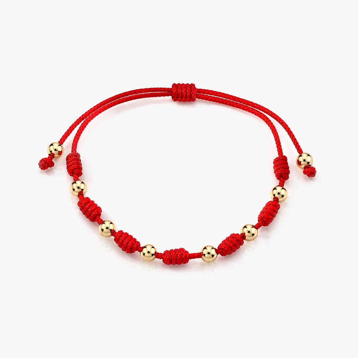 Red Braided Bead Bracelet