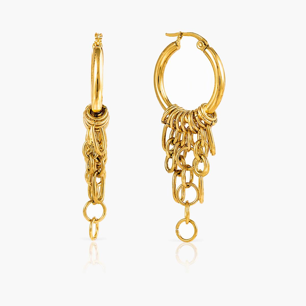 Trendy Chain Dangle Hoop Earrings