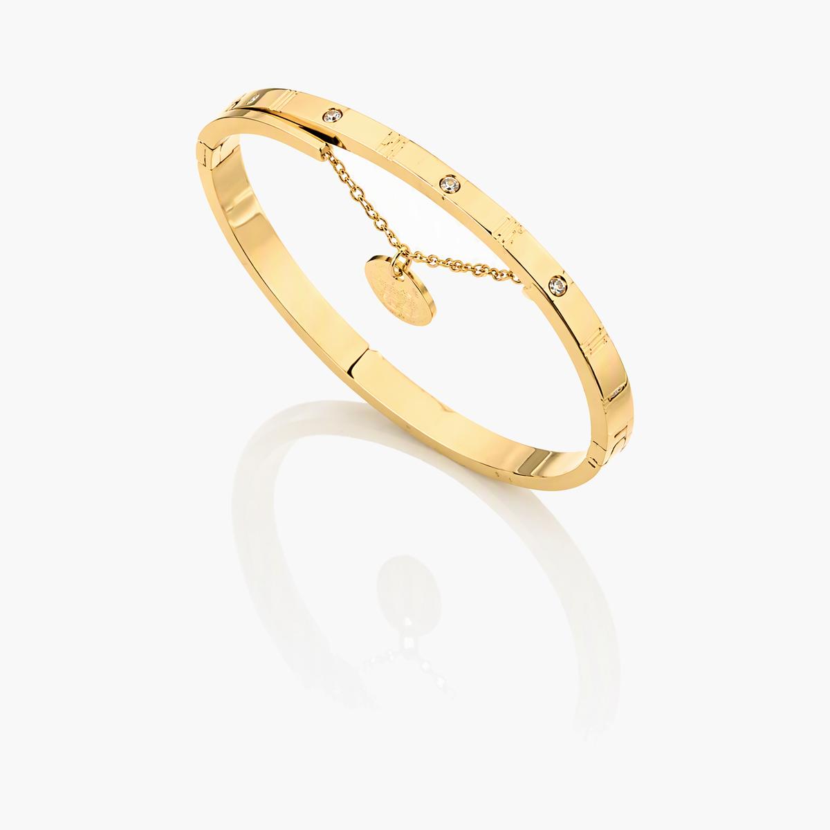 Dainty Heart Charm Bangle