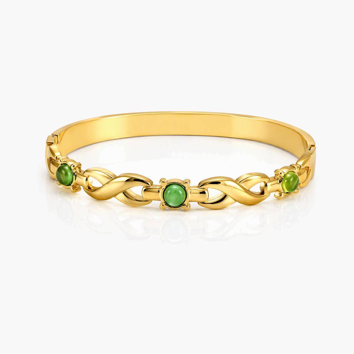Twisted Chain Cat's Eye Bracelet