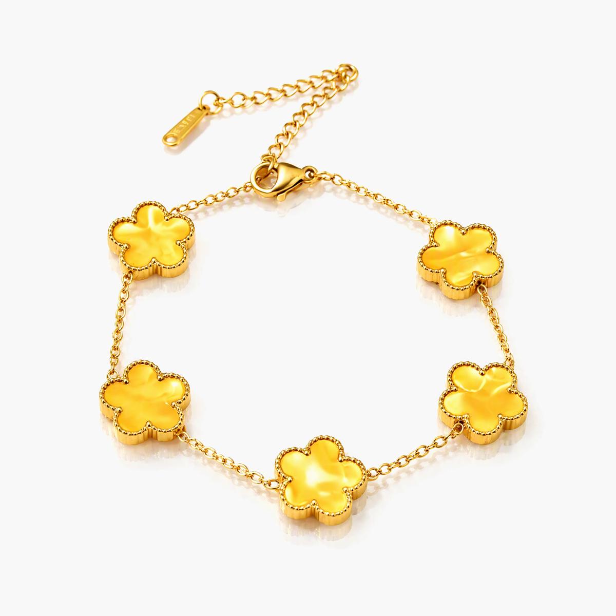 Dainty Four-Leaf Clover Bracelet